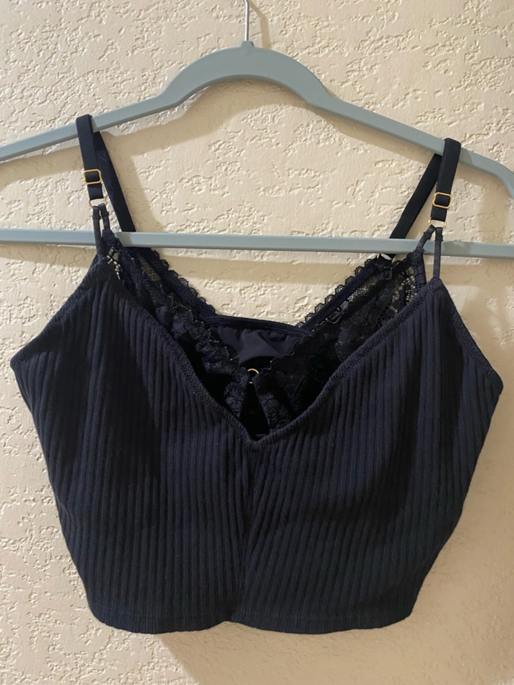 aerie Black Lace Cami with Adjustable Straps